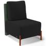 Imagem de Kit 02 Poltronas Decorativas Sala de Estar Living Hungria L02 material sintético Verde Bouclê Preto - Lyam