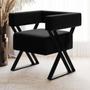 Imagem de Kit 02 Poltronas Decorativas Sala de Estar Miralys Pés de Ferro Veludo Preto - Desk Design