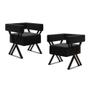 Imagem de Kit 02 Poltronas Decorativas Sala de Estar Miralys Pés de Ferro Veludo Preto - Desk Design