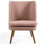 Imagem de Kit 02 Poltronas Decorativas Sala de Estar Pés Palito Megara Algodão Rosa - Gran Belo