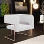 Imagem de Kit 02 Poltronas Decorativas Scarlett D02 Base de Aço New Cobre Corano Branco C-12 - Lyam Decor