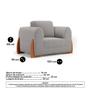 Imagem de Kit 02 Poltronas e 01 Sofá Bloom 200cm 03 Lugares com Pés de Madeira Bouclê Cinza - Desk Design