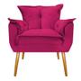 Imagem de Kit 02 Poltronas e Puff Apolo Pés Palito Mel Sala de Estar Recepção Quarto Suede Pink