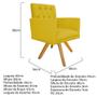 Imagem de kit 02 Poltronas Fernanda Base Giratória de Madeira Suede Amarelo - KDAcanto Móveis