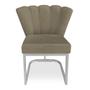 Imagem de Kit 02 Poltronas Flor Veludo Capuccino Base Metálica Industrial Prata - Pallazio