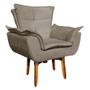 Imagem de Kit 02 Poltronas Giratória Opala Suede Marrom Rato Base Pés Palito 25 cm  - D'Rossi
