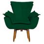 Imagem de Kit 02 Poltronas Giratória Opala Suede Verde Base Pés Palito 25 cm - D'Rossi