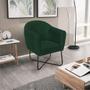 Imagem de Kit 02 Poltronas Grazi Base X Preta Suede Verde - Amarena Móveis