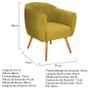 Imagem de Kit 02 Poltronas Grazi Pés Palito Suede Amarelo - Amarena Móveis