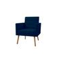 Imagem de Kit 02 Poltronas Lux Decorativas E Puff Suede Azul Marinho