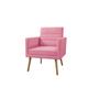 Imagem de Kit 02 Poltronas Lux Decorativas E Puff Suede Rosa