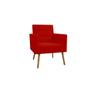 Imagem de Kit 02 Poltronas Lux Decorativas E Puff Suede Vermelho