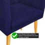 Imagem de Kit 02 Poltronas Maitê Suede Azul Marinho pés palito - 2M Decor