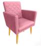 Imagem de Kit 02 Poltronas Maitê Suede Rosa para sala e recepção