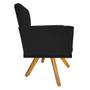 Imagem de kit 02 Poltronas Nanda Base Giratória de Madeira Suede Preto - DAMAFFÊ MÓVEIS
