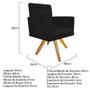 Imagem de kit 02 Poltronas Nanda Base Giratória de Madeira Suede Preto - DAMAFFÊ MÓVEIS