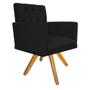 Imagem de kit 02 Poltronas Nanda Base Giratória de Madeira Suede Preto - DAMAFFÊ MÓVEIS