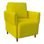 Imagem de Kit 02 Poltronas Nicolle Pés Palito Suede Amarelo - D'Classe Decor