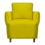 Imagem de Kit 02 Poltronas Nicolle Pés Palito Suede Amarelo - D'Classe Decor