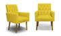 Imagem de Kit 02 Poltronas Nina Retro Suede Amarelo - Meu Lar Decorações