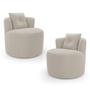 Imagem de Kit 02 Poltronas Orgânicas Living Bob com 01 Almofada Bouclê Bege - Abmaza