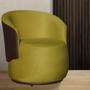 Imagem de Kit 02 Poltronas Orgânico Design Confortável Beatriz Tecido Veludo Com Composê em material sintético Marrom