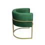 Imagem de Kit 02 Poltronas para Sala Decorativa Luna Base Ferro Dourado Veludo Verde Visan Estofados