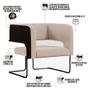 Imagem de Kit 02 Poltronas Scarlett D02 Base Aço Preto Corano Preto C-05 Linho Bege C-107 - Lyam Decor