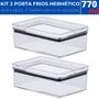 Imagem de Kit 02 Potes Porta-Frios Acrílico Hermético Lumini 770ml