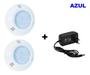 Imagem de Kit 02 Power Led Piscina 6w Azul Abs Brustec + Fonte 12v