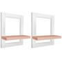 Imagem de Kit 02 Prateleiras de Parede Nicho Quadro Decorativo Évora em MDF - Branca e Jade