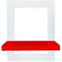 Imagem de Kit 02 Prateleiras Quadro Nicho de Parede Decorativo Sintra em Aço e MDP - Branca e Vermelha