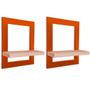 Imagem de Kit 02 Prateleiras Quadro Nicho de Parede Decorativo Sintra em Aço e MDP - Cobre e Jade