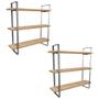 Imagem de Kit 02 Prateleiras Triplas Hone Modelo Industrial 60x15cm
