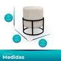 Imagem de Kit 02 Puff Argola Base Metal Preto Suede Escolha sua cor - WeD Decor