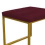 Imagem de Kit 02 Puff Banqueta Stan Para Penteadeira Sala De Jantar Industrial Ferro Dourado Suede Bordô - Ahazzo Móveis