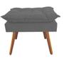 Imagem de Kit 02 Puff Opala decorativo  Pés em Madeira Sala de Estar Recepção Consultório material sintético Cinza - KDAcanto Móveis