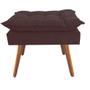 Imagem de Kit 02 Puff Opala decorativo  Pés em Madeira Sala de Estar Recepção Consultório material sintético Marrom - KDAcanto Móveis