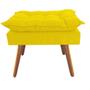 Imagem de Kit 02 Puff Opala decorativo  Pés em Madeira Sala de Estar Recepção Consultório Suede Amarelo - KDAcanto Móveis