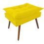 Imagem de Kit 02 Puff Opala decorativo  Pés em Madeira Sala de Estar Recepção Escritório material sintético Amarelo - Damaffê Móveis