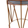 Imagem de Kit 02 Puffs Babu Suede Cinza Base Cobre D03 - D'Rossi