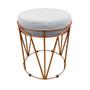 Imagem de Kit 02 Puffs Babu Suede Cinza Base Cobre D03 - D'Rossi
