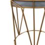 Imagem de Kit 02 Puffs Babu Suede Cinza Base Dourado - D'Rossi