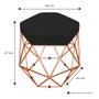 Imagem de Kit 02 Puffs Banco Decorativo Aramado Hexagonal Base Eiffel Bronze Suede Vermelho - Desk Design