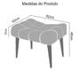 Imagem de Kit 02 Puffs Banqueta Retangular Suede Liso Cinza - DS Móveis