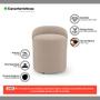 Imagem de Kit 02 Puffs Banquetas Living Gaia Orgânico com Encosto Baixo Bouclê Bege - Desk Design