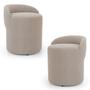 Imagem de Kit 02 Puffs Banquetas Living Gaia Orgânico com Encosto Baixo Bouclê Bege - Desk Design