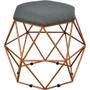 Imagem de Kit 02 Puffs Decorativo Aramado Bronze Six Linho Chumbo - Lyam Decor