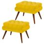 Imagem de Kit 02 Puffs Decorativo Dora Suede Amarelo - SA Móveis