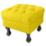 Imagem de Kit 02 Puffs Decorativo Em Captonê Retrô Luis Xv Suede Amarelo- LM DECOR